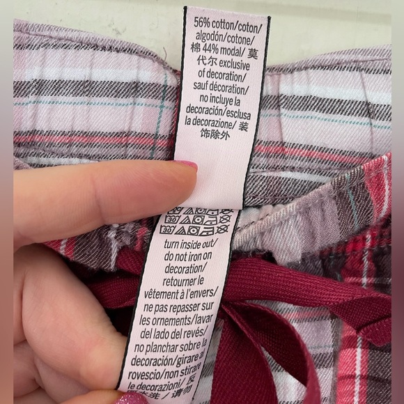 Victoria’s Secret Red Plaid Pajama Pants Pull On Drawstring Elastic Waist ~ Sz M - Picture 6 of 13
